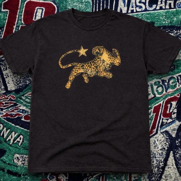 Other - Y2K Cute Star Leopard Graphic Tee Black Unisex